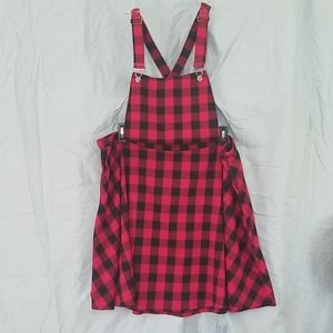 Red and Black Overall Skirt